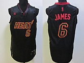 Miami Heat #6 James Full Black With Red & Gold Shadow Authentic Jerseys,baseball caps,new era cap wholesale,wholesale hats
