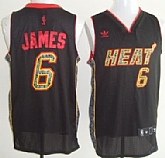 Miami Heat #6 LeBron James Revolution 30 Authentic All Black With Orange Jerseys,baseball caps,new era cap wholesale,wholesale hats