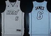 Miami Heat #6 LeBron James Revolution 30 Swingman White With Silvery Jerseys,baseball caps,new era cap wholesale,wholesale hats