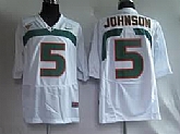 Miami Hurricanes #5 Johnson White NCAA Jerseys,baseball caps,new era cap wholesale,wholesale hats
