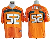 Miami Hurricanes #52 Lewis Orange NCAA Jerseys,baseball caps,new era cap wholesale,wholesale hats