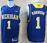 Michigan Wolverines #1 Glenn Robinson III Navy Blue Big 10 Patch Jerseys,baseball caps,new era cap wholesale,wholesale hats