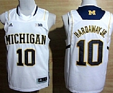 Michigan Wolverines #10 Tim Hardaway Jr. White Big 10 Patch Jerseys,baseball caps,new era cap wholesale,wholesale hats