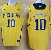 Michigan Wolverines #10 Tim Hardaway Jr. Yellow Big 10 Patch Jerseys,baseball caps,new era cap wholesale,wholesale hats