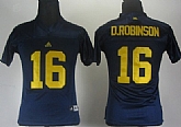 Michigan Wolverines #16 Denard Robinson Navy Blue Womens Jerseys