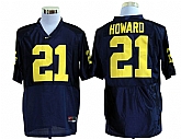 Michigan Wolverines #21 Howard Navy Blue NCAA Jerseys,baseball caps,new era cap wholesale,wholesale hats