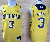 Michigan Wolverines #3 Trey Burke Yellow Big 10 Patch Jerseys,baseball caps,new era cap wholesale,wholesale hats