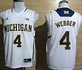 Michigan Wolverines #4 Chirs Webber Yellow Big 10 Patch Jersey,baseball caps,new era cap wholesale,wholesale hats