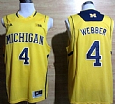 Michigan Wolverines #4 Chirs Webber Yellow Big 10 Patch Jerseys,baseball caps,new era cap wholesale,wholesale hats