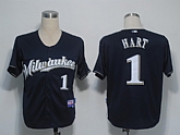 Milwaukee Brewers #1 Hart Dark Blue Cool Base Jerseys,baseball caps,new era cap wholesale,wholesale hats