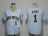 Milwaukee Brewers #1 Hart White(blue strip) Jerseys,baseball caps,new era cap wholesale,wholesale hats