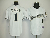 Milwaukee Brewers #1 Hart cream white Jerseys,baseball caps,new era cap wholesale,wholesale hats