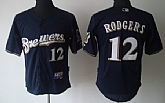 Milwaukee Brewers #12 Aaron Rodgers Blue Jerseys,baseball caps,new era cap wholesale,wholesale hats
