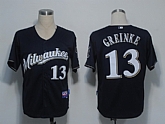 Milwaukee Brewers #13 Greinke Dark Blue Cool Base Jerseys,baseball caps,new era cap wholesale,wholesale hats