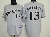 Milwaukee Brewers #13 Greinke Grey Jerseys,baseball caps,new era cap wholesale,wholesale hats