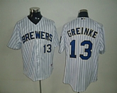 Milwaukee Brewers #13 Greinke White Jerseys,baseball caps,new era cap wholesale,wholesale hats