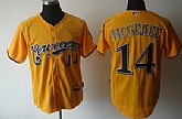 Milwaukee Brewers #14 Mcgehee Yellow Jerseys,baseball caps,new era cap wholesale,wholesale hats