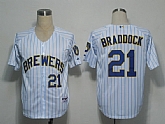 Milwaukee Brewers #21 Braddock White(blue strip) Jerseys,baseball caps,new era cap wholesale,wholesale hats