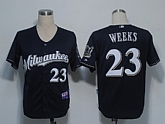 Milwaukee Brewers #23 Weeks Dark Blue Cool Base Jerseys,baseball caps,new era cap wholesale,wholesale hats