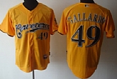 Milwaukee Brewers #49 Gallardo Yellow Jerseys,baseball caps,new era cap wholesale,wholesale hats