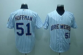 Milwaukee Brewers #51 Hoffman white(blue strip) Jerseys,baseball caps,new era cap wholesale,wholesale hats