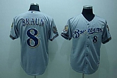 Milwaukee Brewers #8 Braun 40th patch grey Jerseys,baseball caps,new era cap wholesale,wholesale hats
