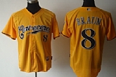 Milwaukee Brewers #8 Braun Yellow Jerseys,baseball caps,new era cap wholesale,wholesale hats