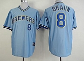 Milwaukee Brewers #8 Ryan Braun Light Blue Throwbck Jerseys,baseball caps,new era cap wholesale,wholesale hats