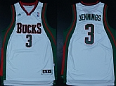 Milwaukee Bucks #3 Brandon Jennings Revolution 30 Swingman White Jerseys,baseball caps,new era cap wholesale,wholesale hats