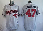 Minnesota Twins #47 Francisco Liriano grey Jerseys,baseball caps,new era cap wholesale,wholesale hats