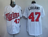 Minnesota Twins #47 Francisco Liriano white Jerseys,baseball caps,new era cap wholesale,wholesale hats