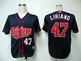 Minnesota Twins #47 Liriano Dark Blue Jerseys,baseball caps,new era cap wholesale,wholesale hats