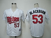 Minnesota Twins #53 Blackburn White(blue strip) Cool Base Jerseys,baseball caps,new era cap wholesale,wholesale hats