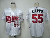 Minnesota Twins #55 Capps White(blue strip) Cool Base Jerseys,baseball caps,new era cap wholesale,wholesale hats