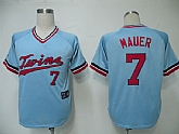 Minnesota Twins #7 Mauer Blue M&N Jerseys,baseball caps,new era cap wholesale,wholesale hats