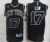 New York Knicks #17 Jeremy Lin Black With White Shadow Authentic Jerseys,baseball caps,new era cap wholesale,wholesale hats
