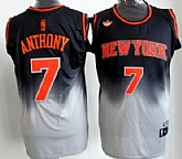 New York Knicks #7 Carmelo Anthony Black And Gray Fadeaway Fashion Jerseys,baseball caps,new era cap wholesale,wholesale hats