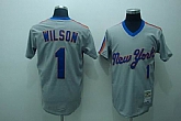 New York Mets #1 Wilson m&n grey Jerseys,baseball caps,new era cap wholesale,wholesale hats