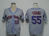 New York Mets #55 Young Grey Cool Base Jerseys,baseball caps,new era cap wholesale,wholesale hats