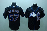 New York Mets #57 Johan Santana Black Jerseys,baseball caps,new era cap wholesale,wholesale hats