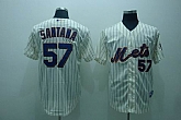 New York Mets #57 santana cream(blue strip)cool base,baseball caps,new era cap wholesale,wholesale hats