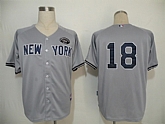 New York Yankees #18 Johnny Damon grey with GMS patch Jerseys,baseball caps,new era cap wholesale,wholesale hats