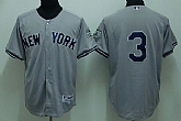 New York Yankees #3 Babe Ruth grey Jerseys,baseball caps,new era cap wholesale,wholesale hats