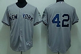 New York Yankees #42 Mariano Rivera grey Jerseys,baseball caps,new era cap wholesale,wholesale hats