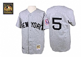 New York Yankees #5 Joe DiMaggio Gray Throwback Jerseys,baseball caps,new era cap wholesale,wholesale hats
