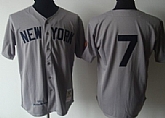 New York Yankees #7 Mickey Mantle Gray 1939 Throwback Jerseys,baseball caps,new era cap wholesale,wholesale hats