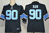 Nike Detroit Lions #90 Ndamukong Suh Black With Light Blue Game Jerseys,baseball caps,new era cap wholesale,wholesale hats