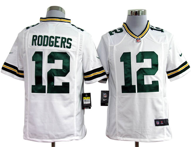 Nike Green Bay Packers #12 Aaron Rodgers Game White Jerseys