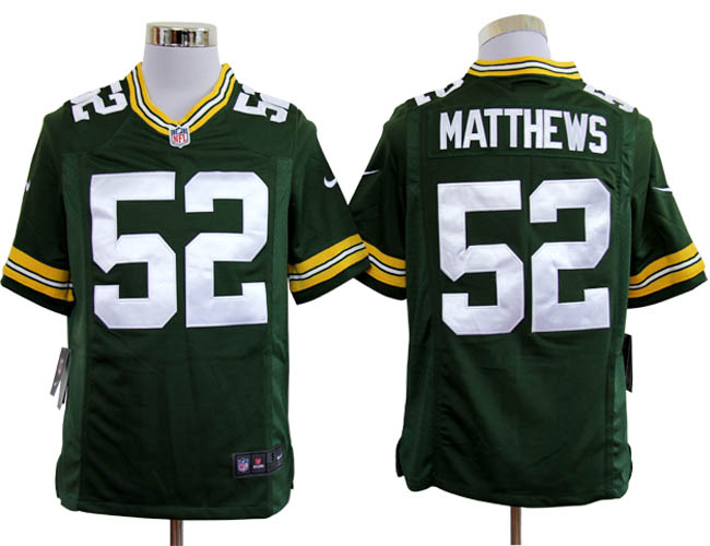 Nike Green Bay Packers #52 Clav Matthews Game Green Jerseys