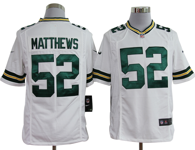 Nike Green Bay Packers #52 Clav Matthews Game White Jerseys